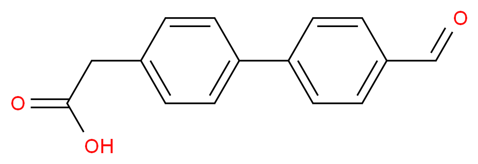 2-[4-(4-formylphenyl)phenyl]acetic acid_分子结构_CAS_669713-90-0
