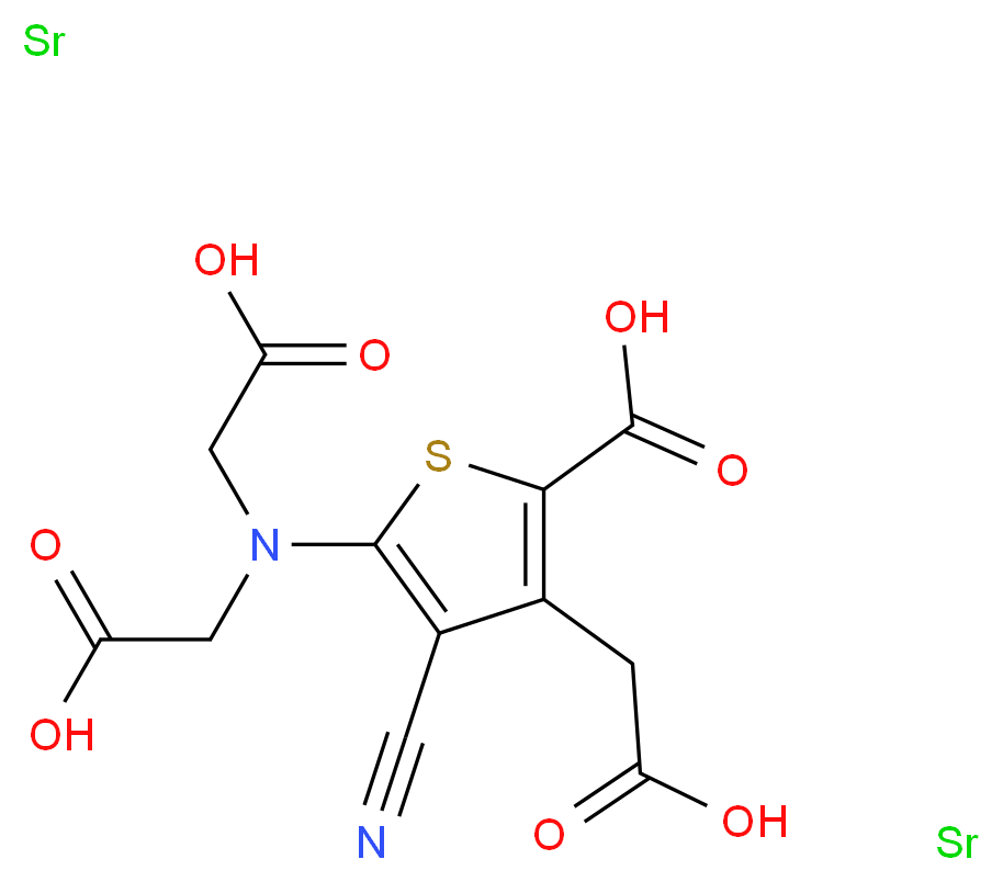 Strontium 2,2'-((5-carboxylato-4-(carboxylatomethyl)-3-cyanothiophen-2-yl)azanediyl)diacetate_分子结构_CAS_135459-87-9)