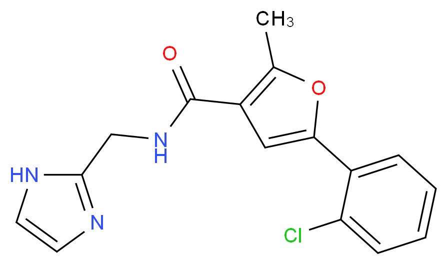 5-(2-chlorophenyl)-N-(1H-imidazol-2-ylmethyl)-2-methyl-3-furamide_分子结构_CAS_)