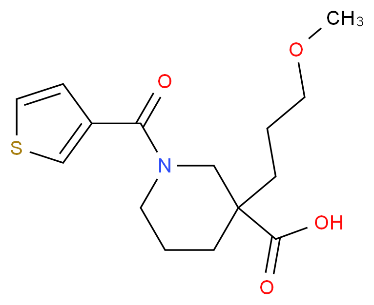 3-(3-methoxypropyl)-1-(3-thienylcarbonyl)-3-piperidinecarboxylic acid_分子结构_CAS_)