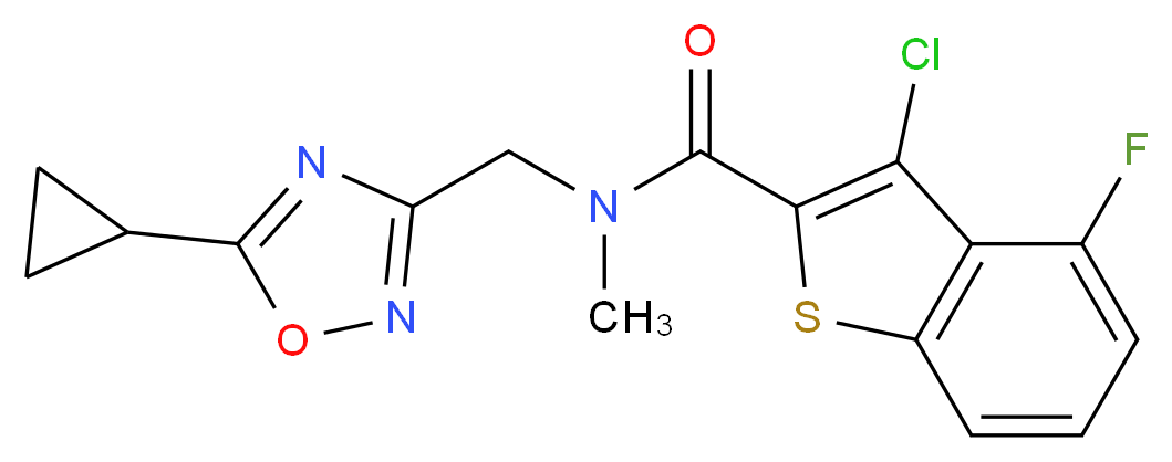 3-chloro-N-[(5-cyclopropyl-1,2,4-oxadiazol-3-yl)methyl]-4-fluoro-N-methyl-1-benzothiophene-2-carboxamide_分子结构_CAS_)