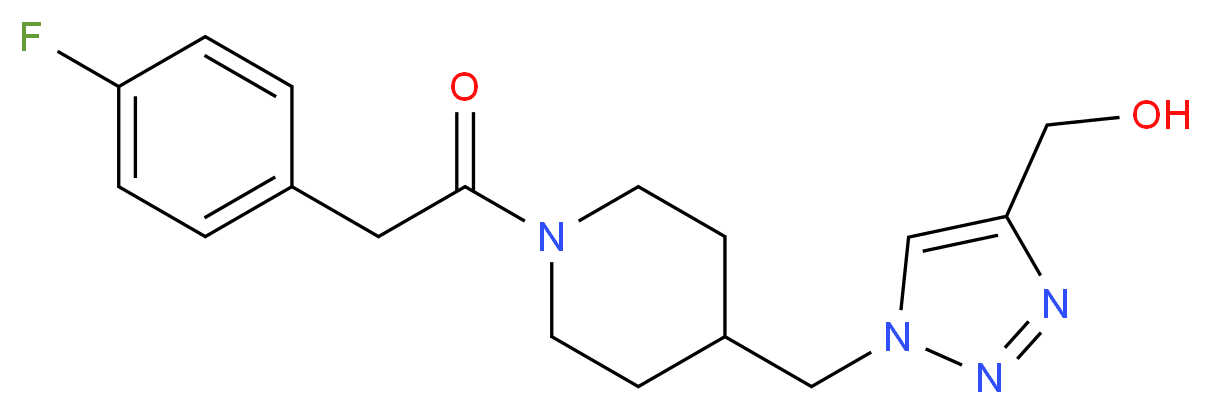 [1-({1-[(4-fluorophenyl)acetyl]-4-piperidinyl}methyl)-1H-1,2,3-triazol-4-yl]methanol_分子结构_CAS_)