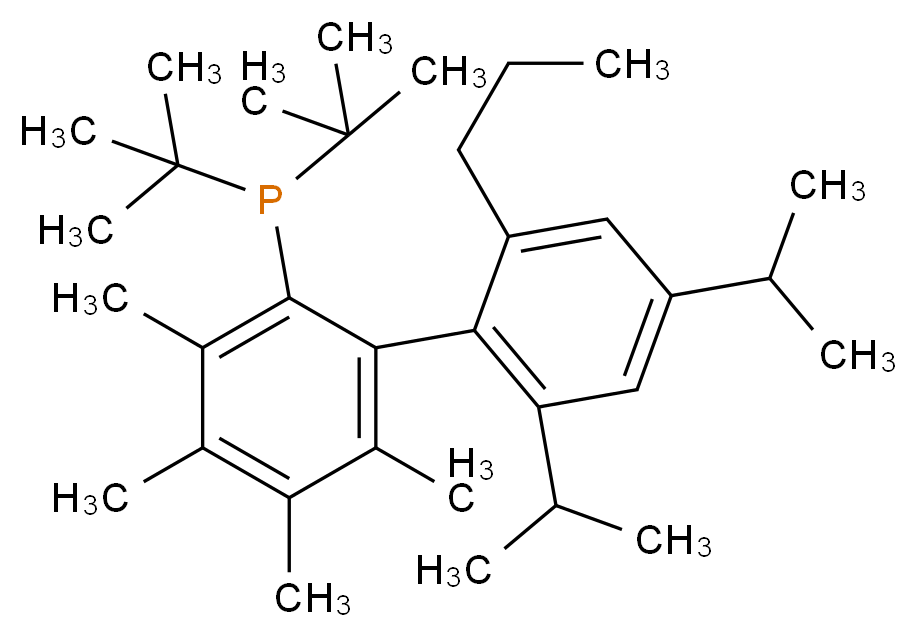 2-Di-tert-butylphosphino-3,4,5,6-tetramethyl-2',4',6'-triisopropylbiphenyl_分子结构_CAS_857356-94-6)