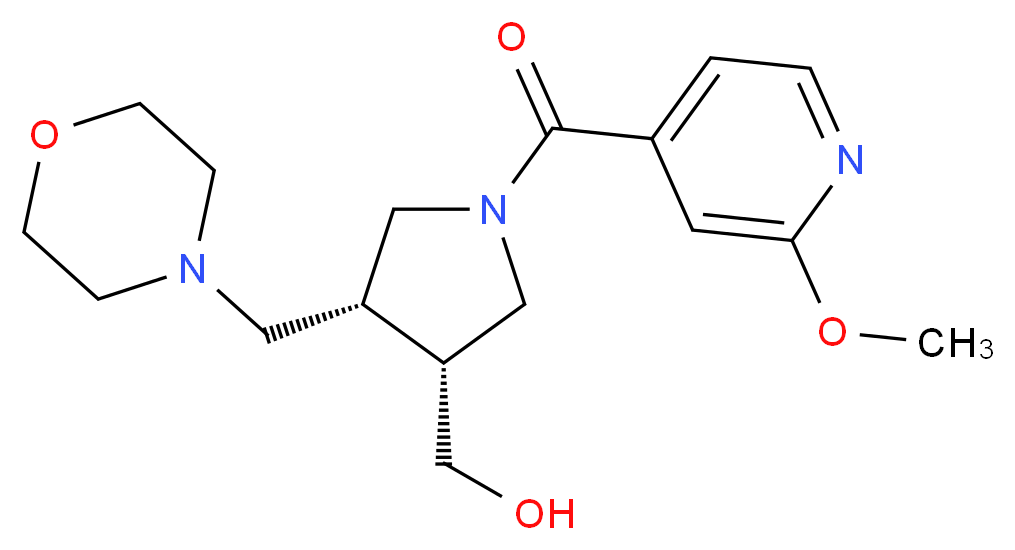 [(3R*,4R*)-1-(2-methoxyisonicotinoyl)-4-(4-morpholinylmethyl)-3-pyrrolidinyl]methanol_分子结构_CAS_)