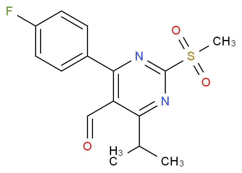 4-(4-fluorophenyl)-2-methanesulfonyl-6-(propan-2-yl)pyrimidine-5-carbaldehyde_分子结构_CAS_849470-61-7