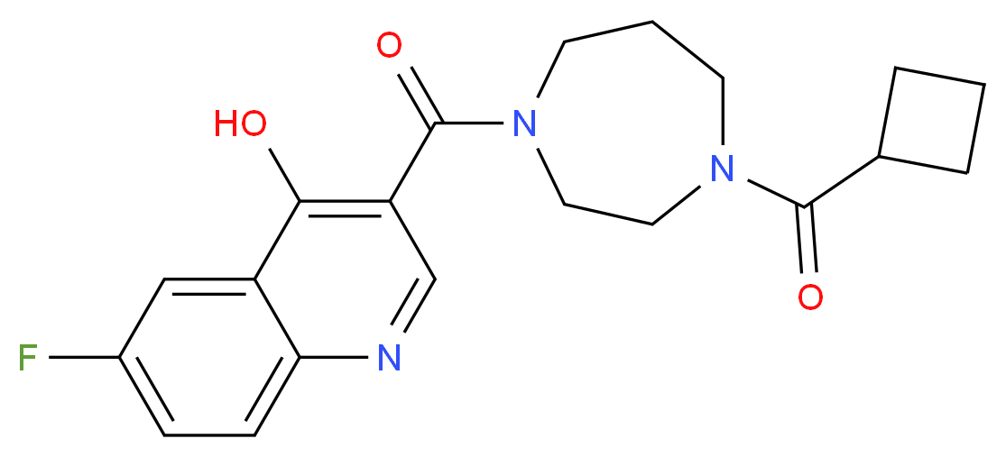 3-{[4-(cyclobutylcarbonyl)-1,4-diazepan-1-yl]carbonyl}-6-fluoroquinolin-4-ol_分子结构_CAS_)