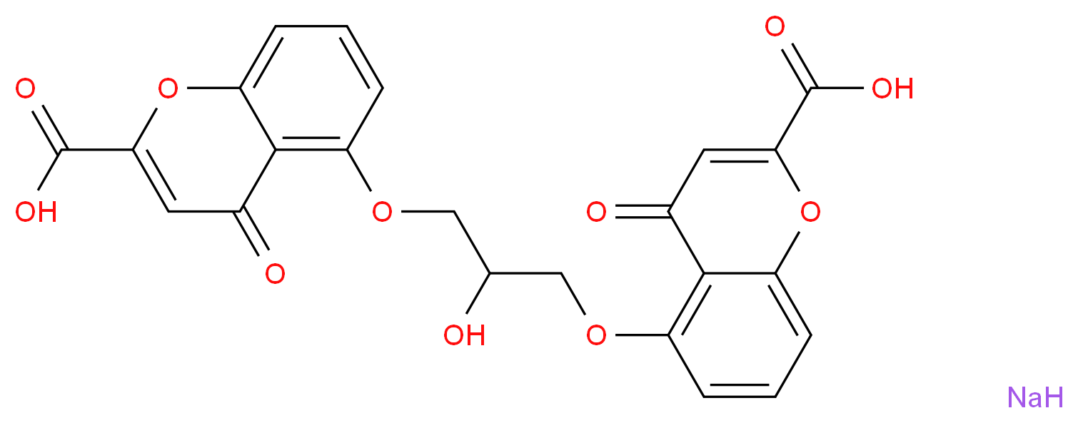 5-{3-[(2-carboxy-4-oxo-4H-chromen-5-yl)oxy]-2-hydroxypropoxy}-4-oxo-4H-chromene-2-carboxylic acid sodium_分子结构_CAS_15826-37-6