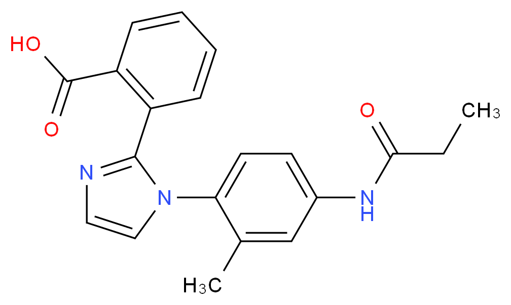 2-{1-[2-methyl-4-(propionylamino)phenyl]-1H-imidazol-2-yl}benzoic acid_分子结构_CAS_)