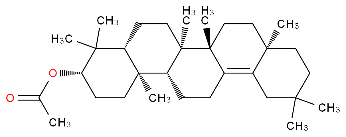 (3S,4aR,6aR,6bS,8aR,14aR,14bR)-4,4,6a,6b,8a,11,11,14b-octamethyl-1,2,3,4,4a,5,6,6a,6b,7,8,8a,9,10,11,12,13,14,14a,14b-icosahydropicen-3-yl acetate_分子结构_CAS_51361-60-5
