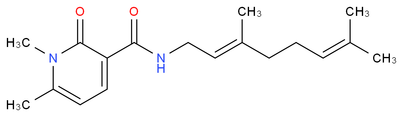 N-[(2E)-3,7-dimethylocta-2,6-dien-1-yl]-1,6-dimethyl-2-oxo-1,2-dihydropyridine-3-carboxamide_分子结构_CAS_)