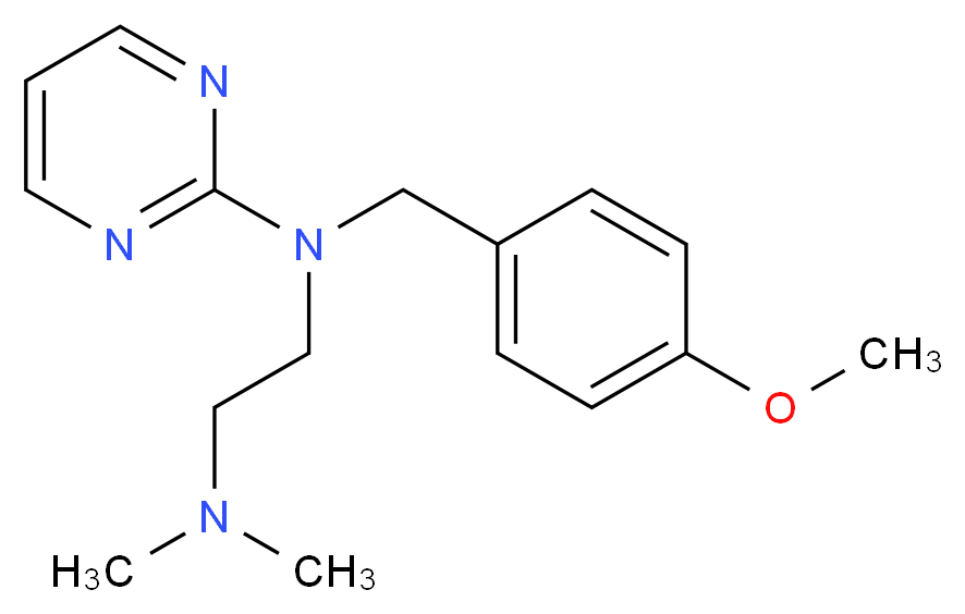 N-[2-(dimethylamino)ethyl]-N-[(4-methoxyphenyl)methyl]pyrimidin-2-amine_分子结构_CAS_91-85-0