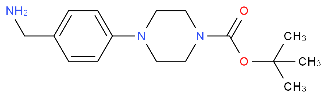 4-[(Aminomethyl)phenyl]piperazine, N1-BOC protected 90%_分子结构_CAS_852180-47-3)