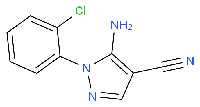 5-amino-1-(2-chlorophenyl)-1H-pyrazole-4-carbonitrile_分子结构_CAS_64096-89-5