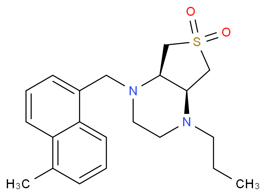 (4aS*,7aR*)-1-[(5-methyl-1-naphthyl)methyl]-4-propyloctahydrothieno[3,4-b]pyrazine 6,6-dioxide_分子结构_CAS_)