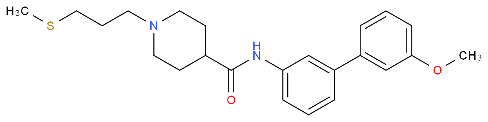 N-(3'-methoxy-3-biphenylyl)-1-[3-(methylthio)propyl]-4-piperidinecarboxamide_分子结构_CAS_)