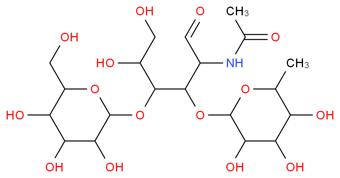 N-(5,6-dihydroxy-1-oxo-4-{[3,4,5-trihydroxy-6-(hydroxymethyl)oxan-2-yl]oxy}-3-[(3,4,5-trihydroxy-6-methyloxan-2-yl)oxy]hexan-2-yl)acetamide_分子结构_CAS_71208-06-5