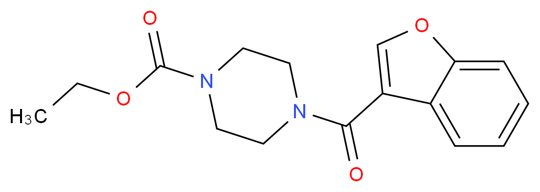 ethyl 4-(1-benzofuran-3-ylcarbonyl)piperazine-1-carboxylate_分子结构_CAS_)