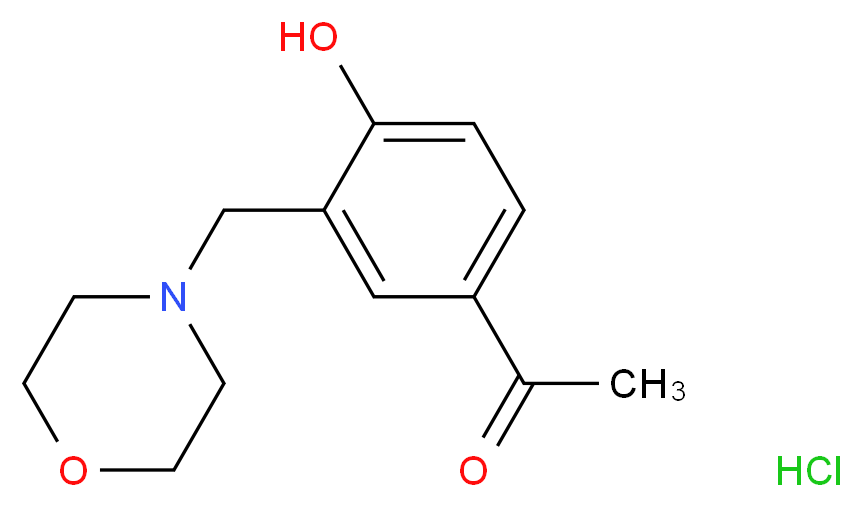 1-[4-hydroxy-3-(morpholin-4-ylmethyl)phenyl]ethan-1-one hydrochloride_分子结构_CAS_92041-43-5
