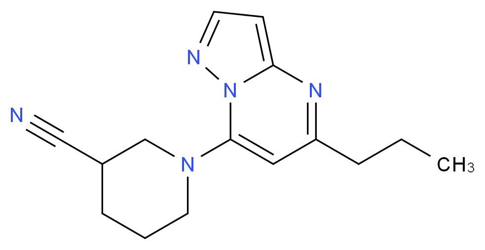 1-(5-propylpyrazolo[1,5-a]pyrimidin-7-yl)-3-piperidinecarbonitrile_分子结构_CAS_)