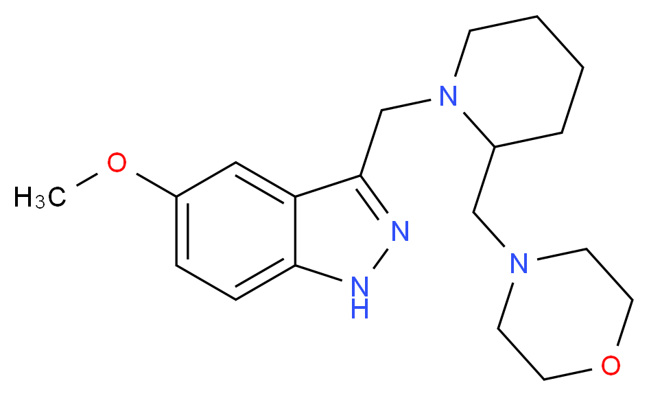 5-methoxy-3-{[2-(4-morpholinylmethyl)-1-piperidinyl]methyl}-1H-indazole_分子结构_CAS_)