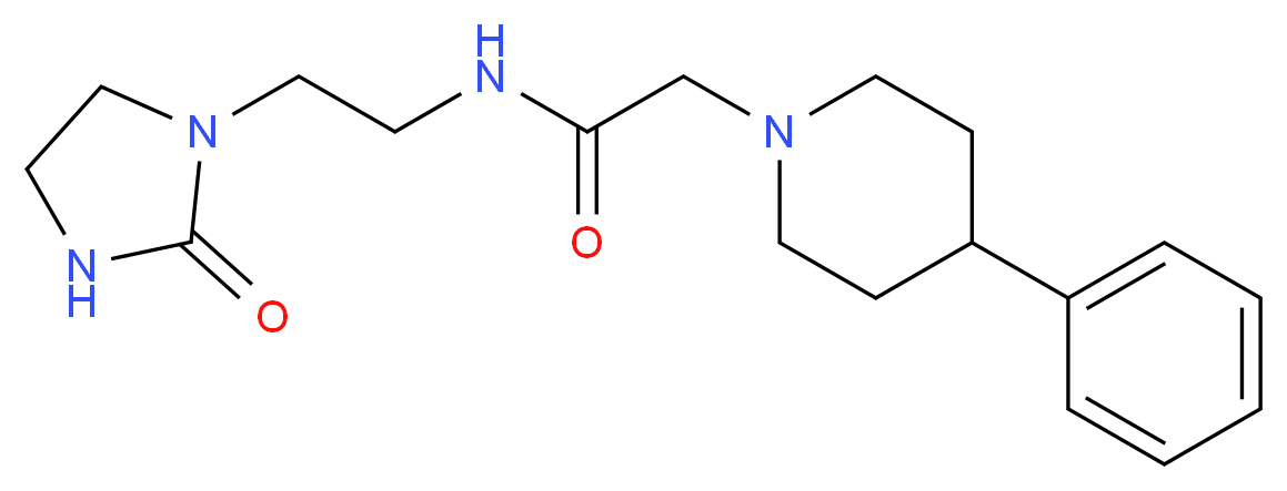 N-[2-(2-oxo-1-imidazolidinyl)ethyl]-2-(4-phenyl-1-piperidinyl)acetamide_分子结构_CAS_)