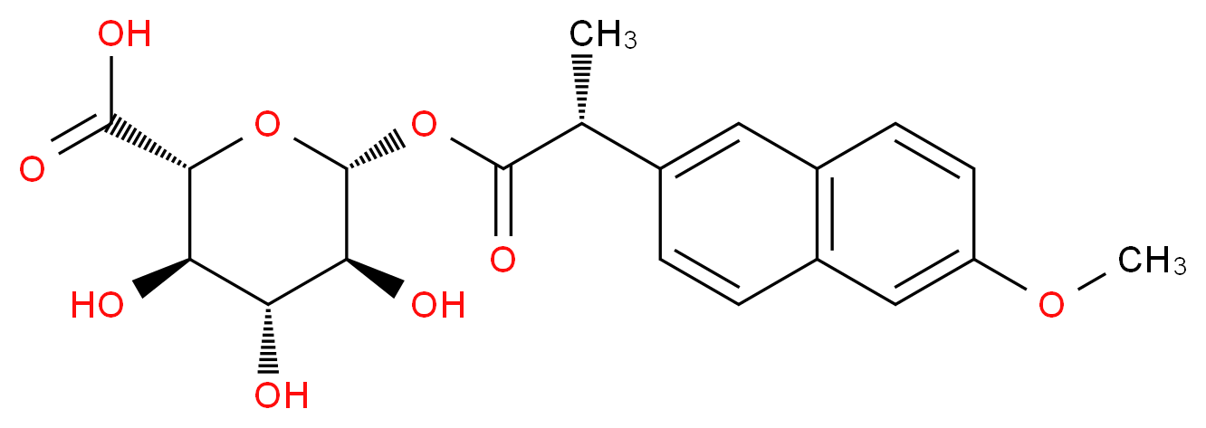 (2R,3R,4R,5S,6R)-3,4,5-trihydroxy-6-{[(2R)-2-(6-methoxynaphthalen-2-yl)propanoyl]oxy}oxane-2-carboxylic acid_分子结构_CAS_112828-15-6