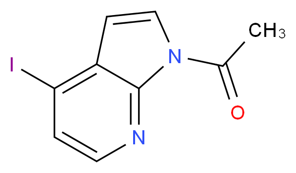 4-Iodo-1-acetyl-7-azaindole_分子结构_CAS_443729-67-7)