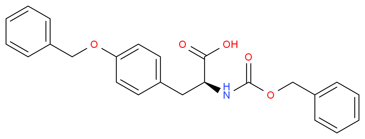 (2S)-2-{[(benzyloxy)carbonyl]amino}-3-[4-(benzyloxy)phenyl]propanoic acid_分子结构_CAS_16677-29-5