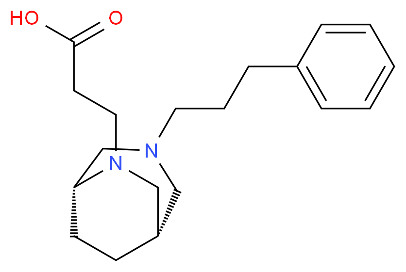 3-[(1S*,5R*)-3-(3-phenylpropyl)-3,6-diazabicyclo[3.2.2]non-6-yl]propanoic acid_分子结构_CAS_)