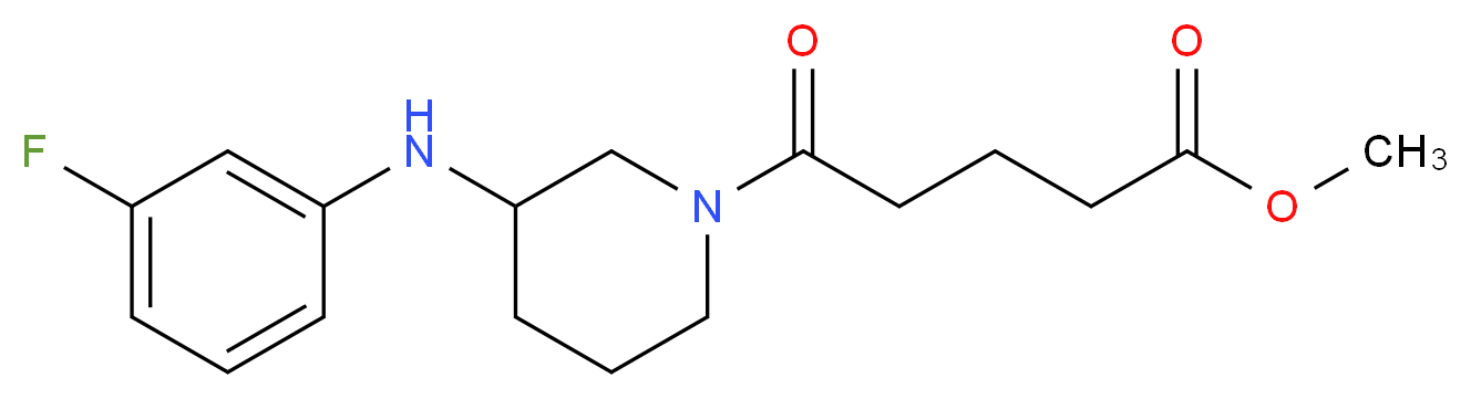 methyl 5-{3-[(3-fluorophenyl)amino]-1-piperidinyl}-5-oxopentanoate_分子结构_CAS_)
