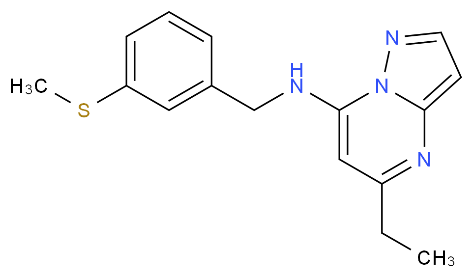 5-ethyl-N-[3-(methylthio)benzyl]pyrazolo[1,5-a]pyrimidin-7-amine_分子结构_CAS_)