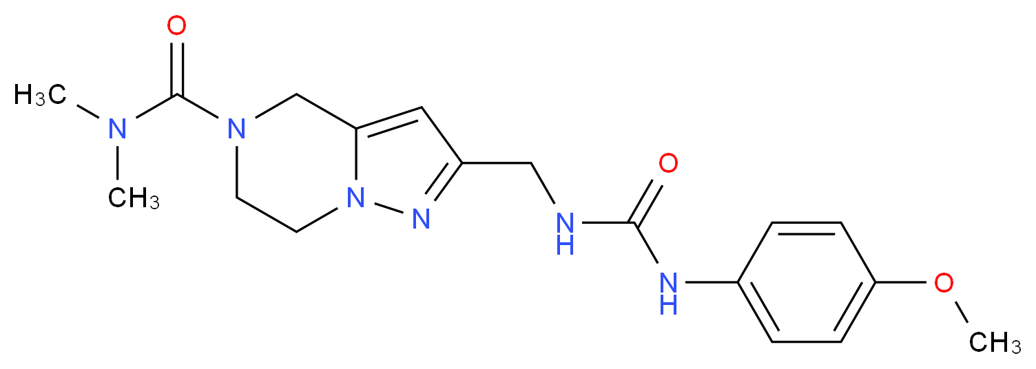 2-[({[(4-methoxyphenyl)amino]carbonyl}amino)methyl]-N,N-dimethyl-6,7-dihydropyrazolo[1,5-a]pyrazine-5(4H)-carboxamide_分子结构_CAS_)