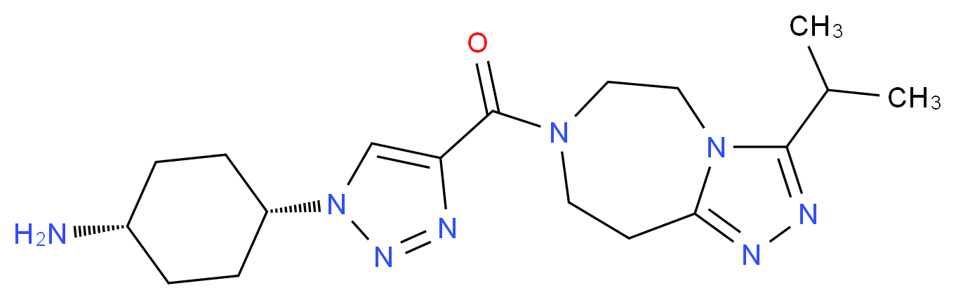 (cis-4-{4-[(3-isopropyl-5,6,8,9-tetrahydro-7H-[1,2,4]triazolo[4,3-d][1,4]diazepin-7-yl)carbonyl]-1H-1,2,3-triazol-1-yl}cyclohexyl)amine_分子结构_CAS_)