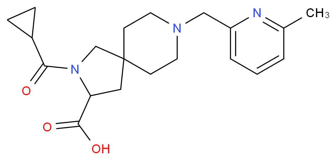 2-(cyclopropylcarbonyl)-8-[(6-methyl-2-pyridinyl)methyl]-2,8-diazaspiro[4.5]decane-3-carboxylic acid_分子结构_CAS_)