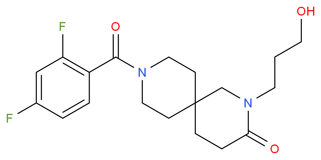 9-(2,4-difluorobenzoyl)-2-(3-hydroxypropyl)-2,9-diazaspiro[5.5]undecan-3-one_分子结构_CAS_)