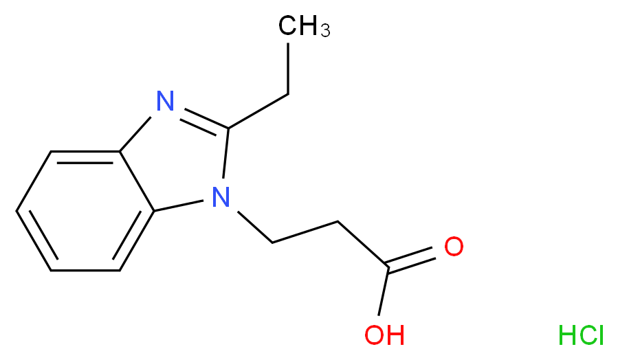 3-(2-ethyl-1H-benzo[d]imidazol-1-yl)propanoic acid hydrochloride_分子结构_CAS_)