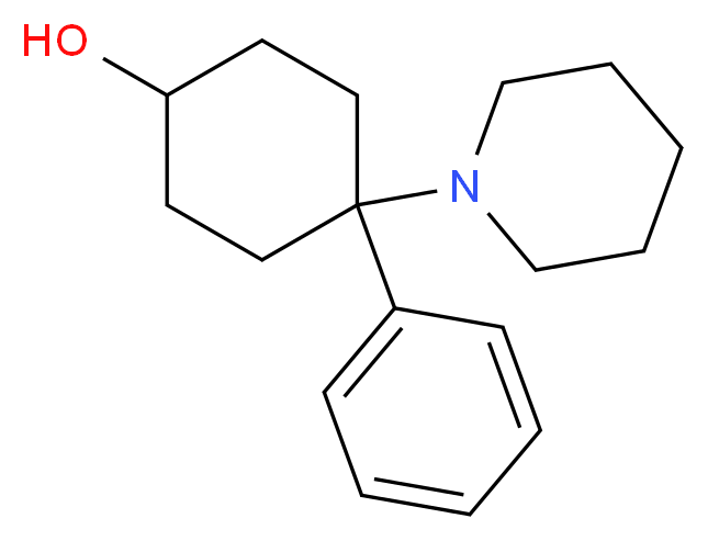 4-Phenyl-4-(1-piperidinyl)cyclohexanol_分子结构_CAS_60756-83-4)