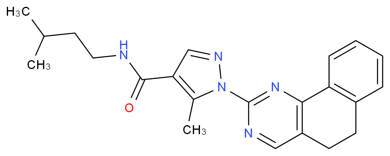 1-(5,6-dihydrobenzo[h]quinazolin-2-yl)-5-methyl-N-(3-methylbutyl)-1H-pyrazole-4-carboxamide_分子结构_CAS_)
