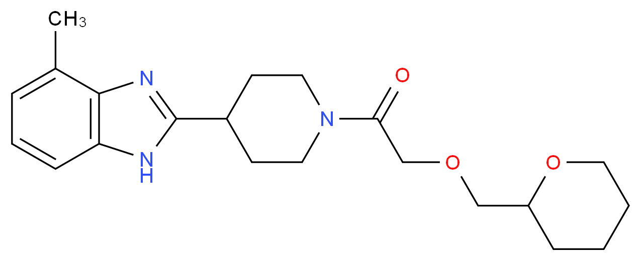 4-methyl-2-{1-[(tetrahydro-2H-pyran-2-ylmethoxy)acetyl]-4-piperidinyl}-1H-benzimidazole_分子结构_CAS_)