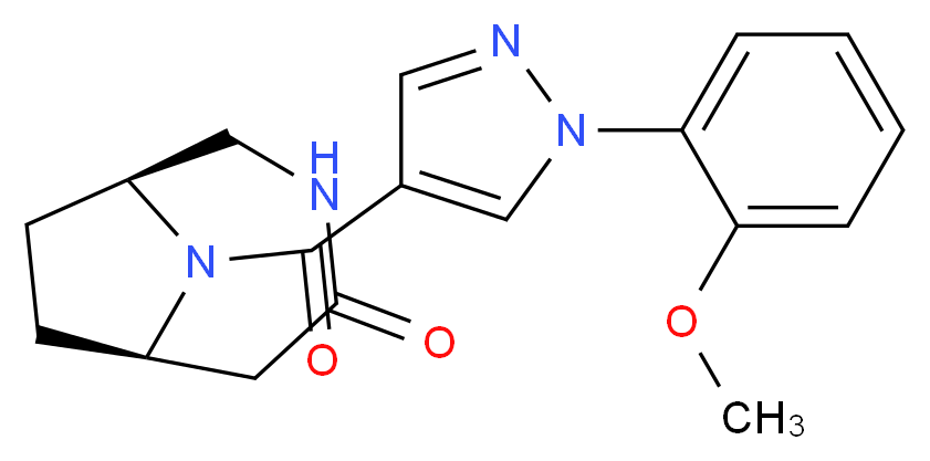 (1S*,6R*)-9-{[1-(2-methoxyphenyl)-1H-pyrazol-4-yl]carbonyl}-3,9-diazabicyclo[4.2.1]nonan-4-one_分子结构_CAS_)