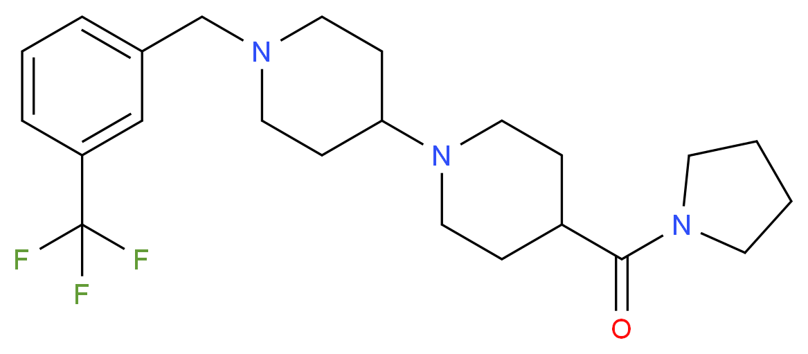 4-(1-pyrrolidinylcarbonyl)-1'-[3-(trifluoromethyl)benzyl]-1,4'-bipiperidine_分子结构_CAS_)