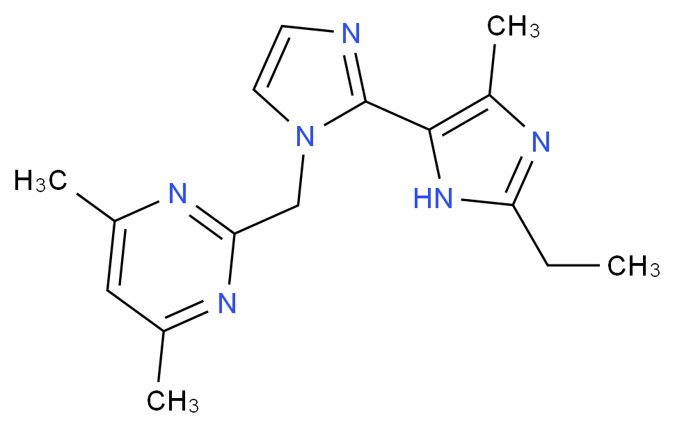1-[(4,6-dimethylpyrimidin-2-yl)methyl]-2'-ethyl-5'-methyl-1H,3'H-2,4'-biimidazole_分子结构_CAS_)
