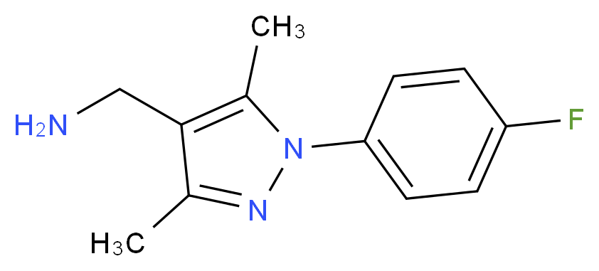 C-[1-(4-Fluoro-phenyl)-3,5-dimethyl-1H-pyrazol-4-yl]-methylamine_分子结构_CAS_)