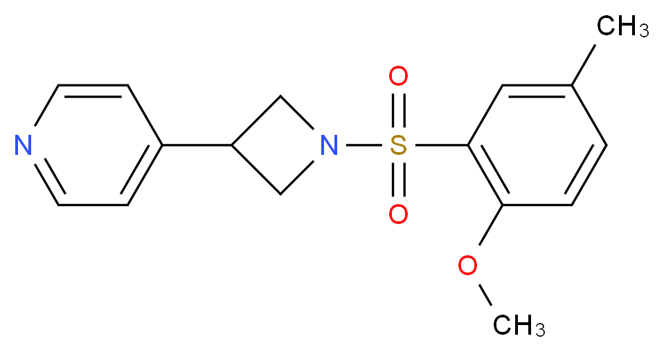 4-{1-[(2-methoxy-5-methylphenyl)sulfonyl]-3-azetidinyl}pyridine_分子结构_CAS_)
