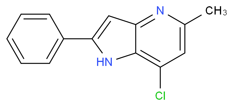 7-Chloro-5-methyl-2-phenyl-1H-pyrrolo[3,2-b]pyridine_分子结构_CAS_1026076-88-9)