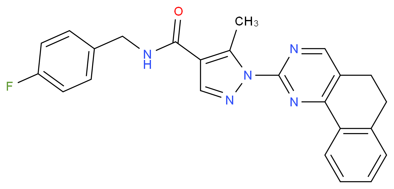 1-(5,6-dihydrobenzo[h]quinazolin-2-yl)-N-(4-fluorobenzyl)-5-methyl-1H-pyrazole-4-carboxamide_分子结构_CAS_)