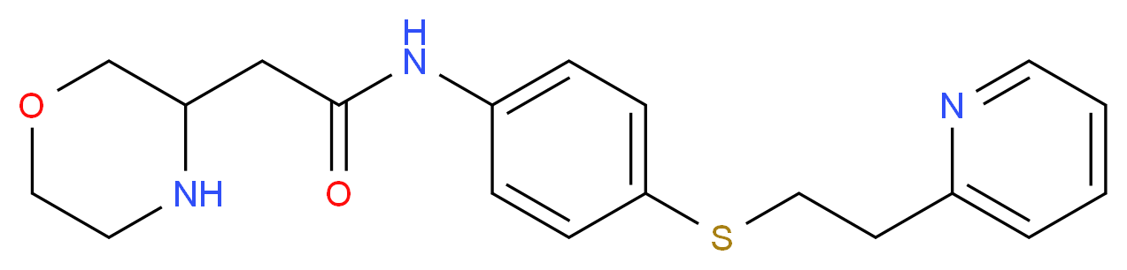 2-(3-morpholinyl)-N-(4-{[2-(2-pyridinyl)ethyl]thio}phenyl)acetamide_分子结构_CAS_)