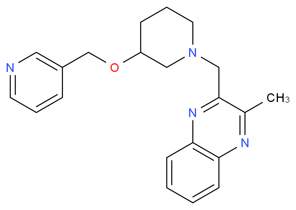 2-methyl-3-{[3-(3-pyridinylmethoxy)-1-piperidinyl]methyl}quinoxaline_分子结构_CAS_)