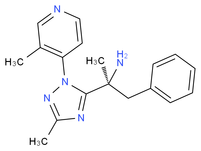 (2S)-2-[3-methyl-1-(3-methylpyridin-4-yl)-1H-1,2,4-triazol-5-yl]-1-phenylpropan-2-amine_分子结构_CAS_)
