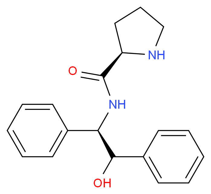 (2R)-N-[(1R)-2-hydroxy-1,2-diphenylethyl]pyrrolidine-2-carboxamide_分子结构_CAS_948594-97-6
